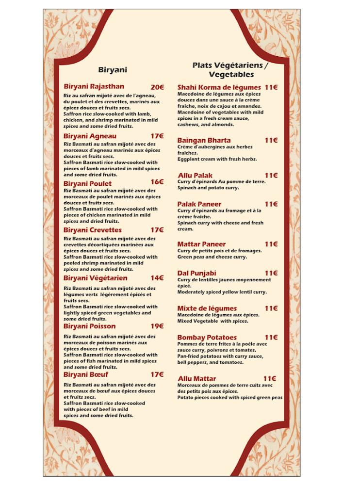 TAJ MAHAL - Menu Image 2